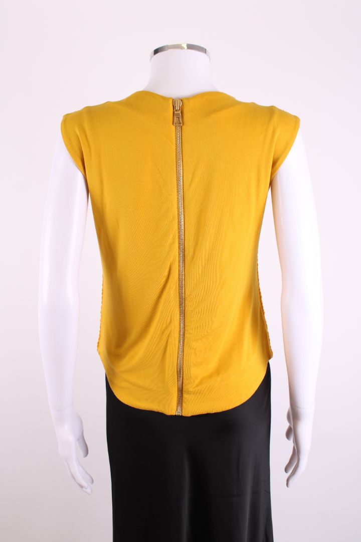 Balmain X H&M S/S Rope Detail Top Mustard 6