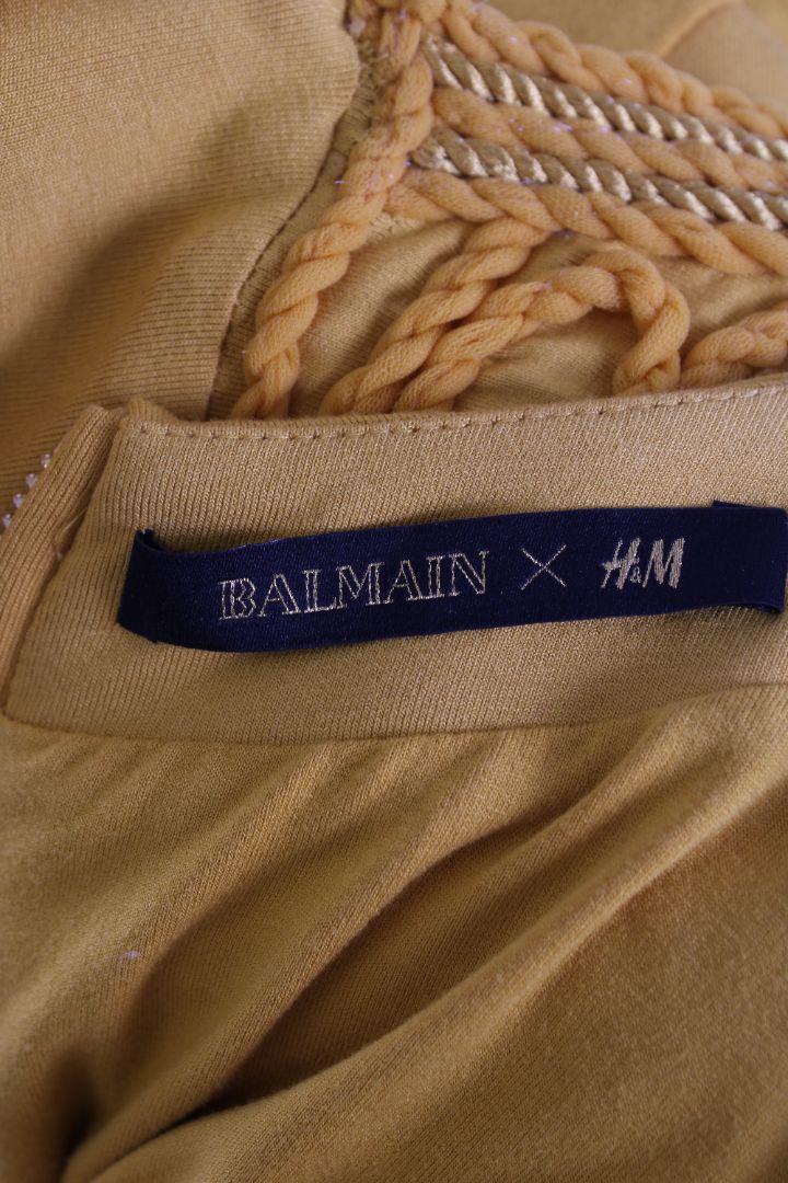 Balmain X H&M S/S Rope Detail Top Mustard 6
