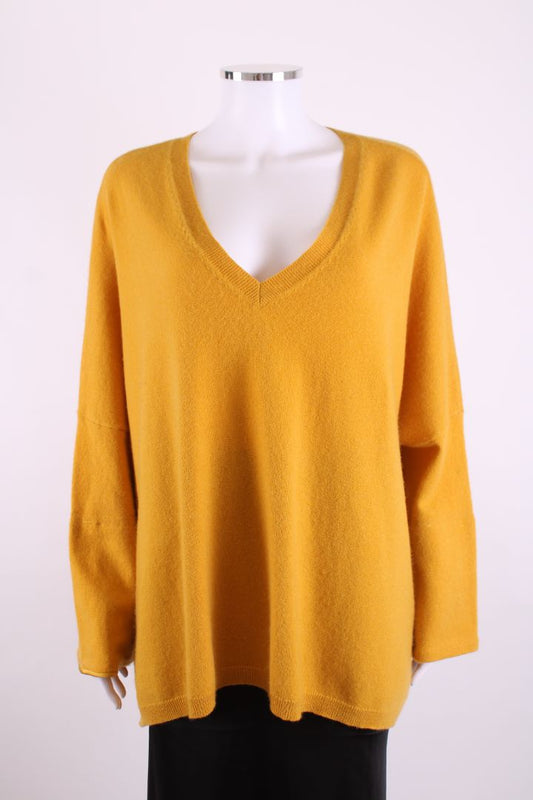 Amanda Wakeley L/S V Neck Jumper Mustard M