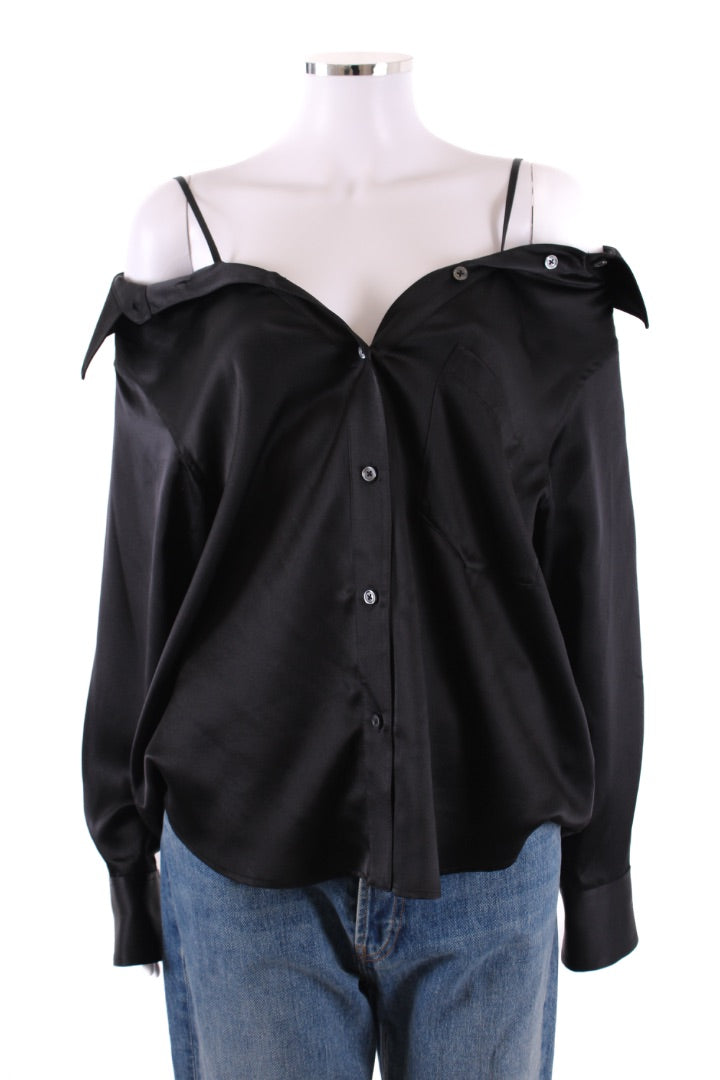 T By Alexander Wang L/S Satin Shirt Black M