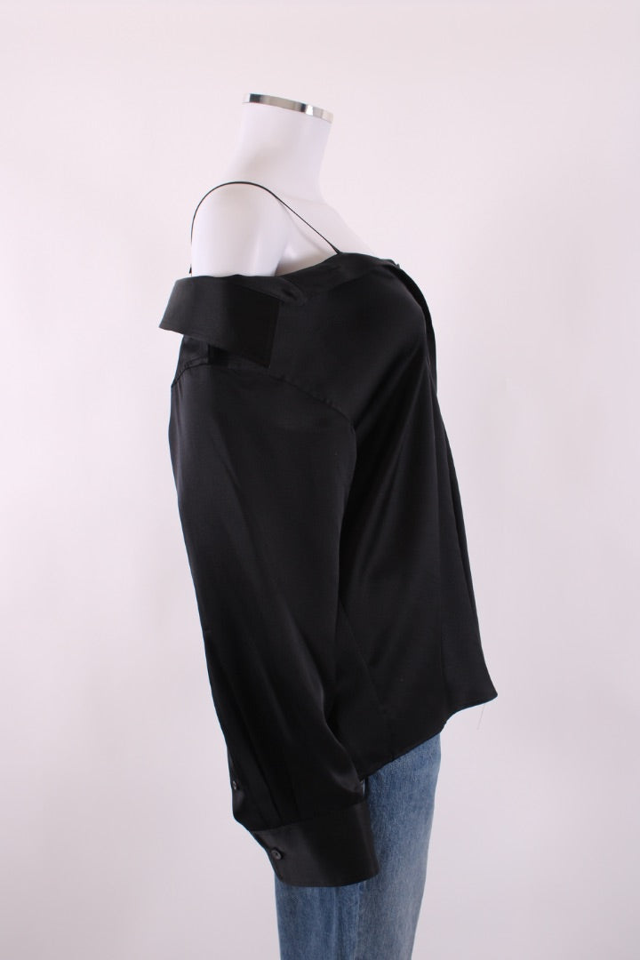 T By Alexander Wang L/S Satin Shirt Black M