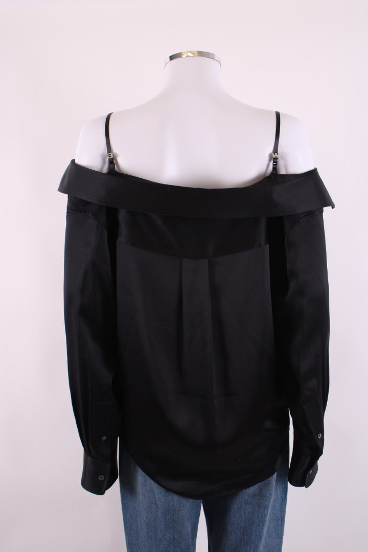 T By Alexander Wang L/S Satin Shirt Black M