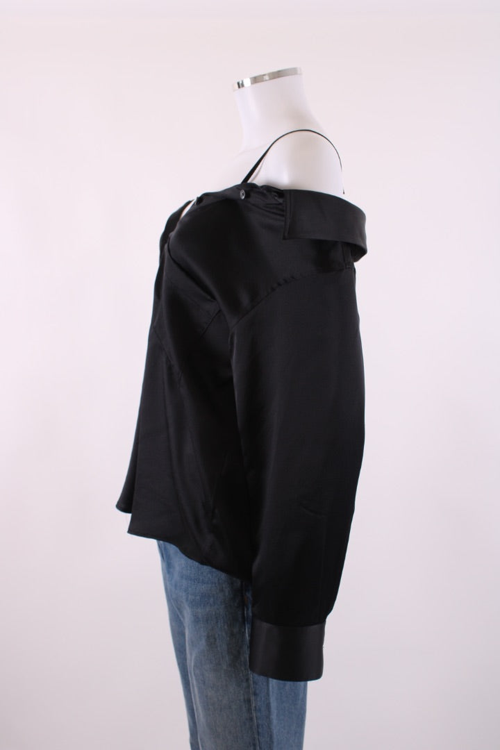 T By Alexander Wang L/S Satin Shirt Black M