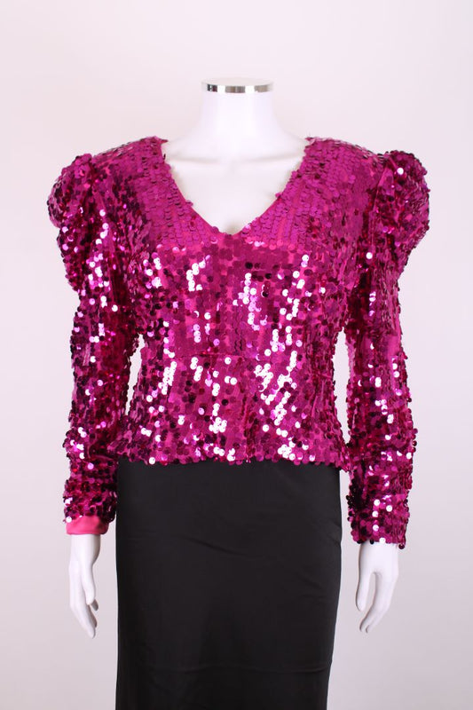 Philip Armstrong L/S Sequin Top Pink M
