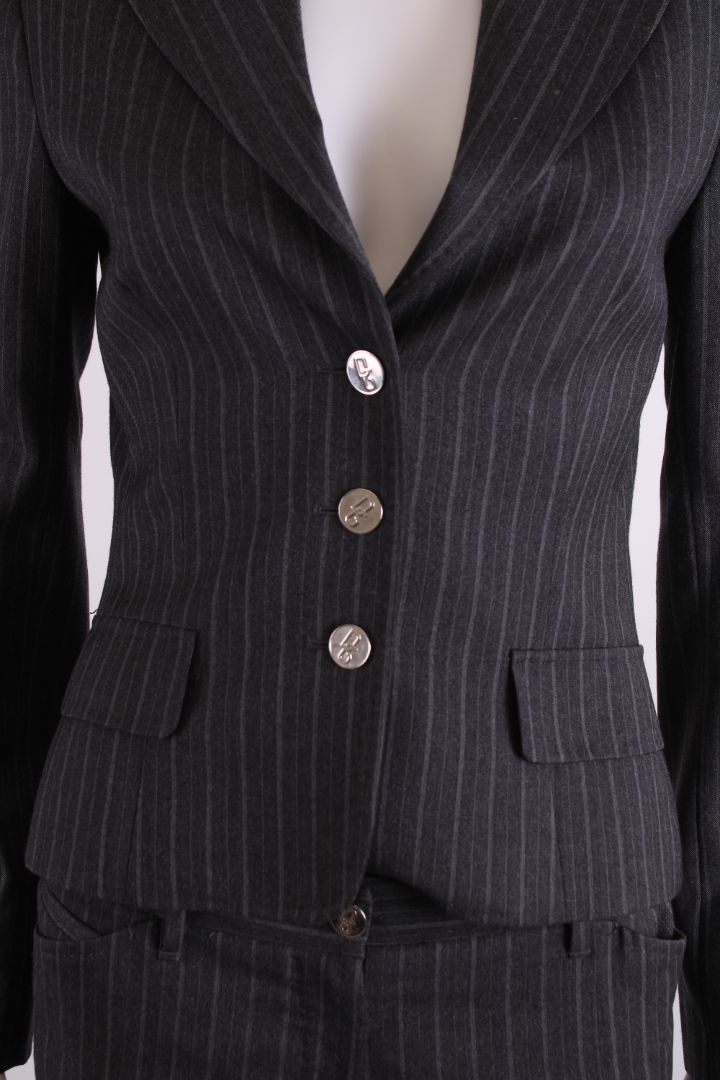 Dolce & Gabbana Stripe Trouser Suit Grey S