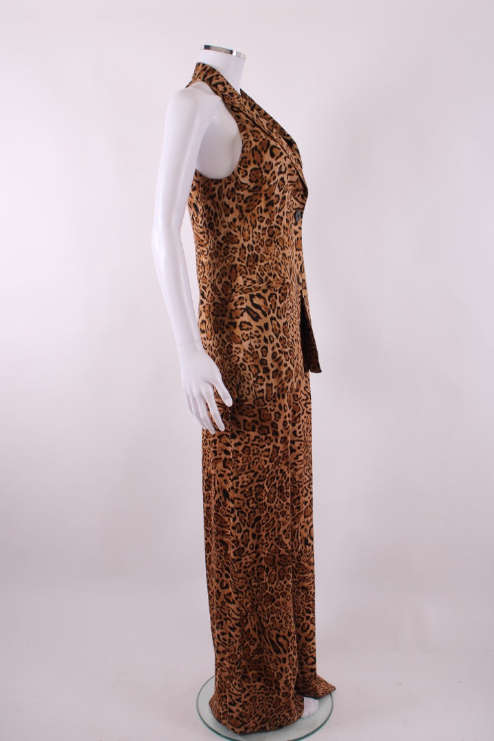 Twinset Waist Coat/ Trouser Co-Ord Leopard Print 10