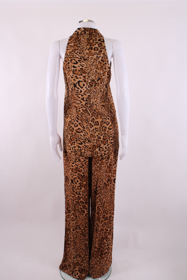 Twinset Waist Coat/ Trouser Co-Ord Leopard Print 10
