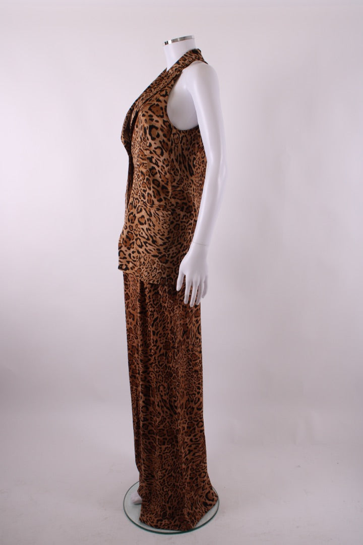 Twinset Waist Coat/ Trouser Co-Ord Leopard Print 10