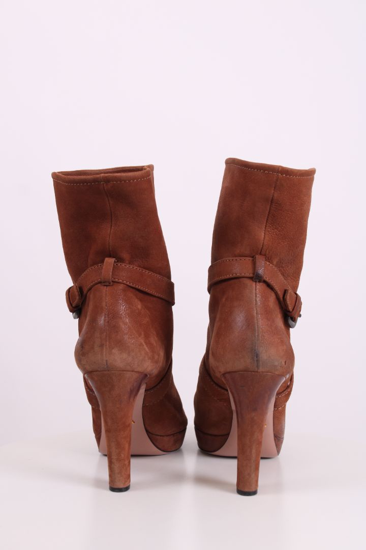 Prada Ankle High heel boots Tan 38.5