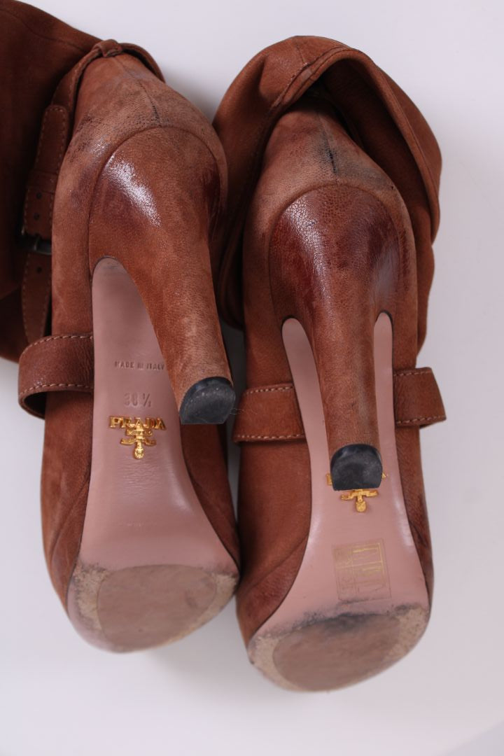 Prada Ankle High heel boots Tan 38.5