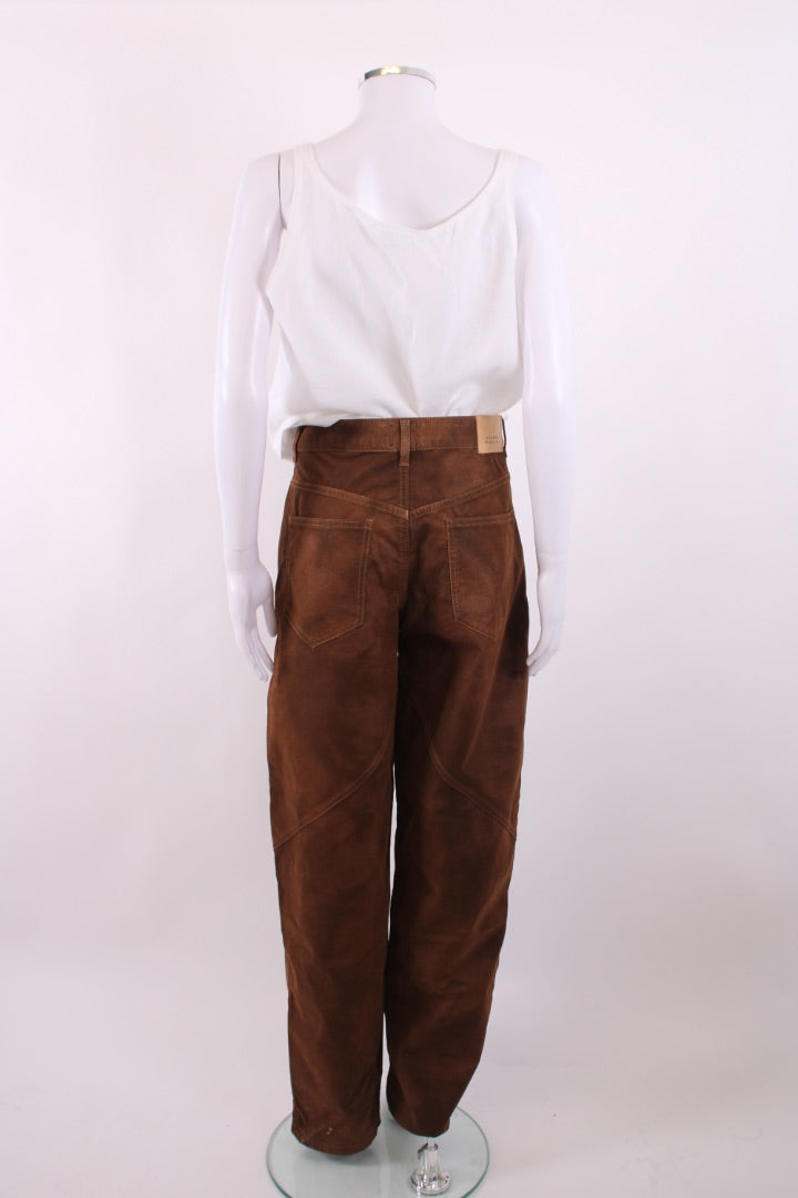 Isabel Marant Etoile Kelvina Faux Suede Jeans Brown 12