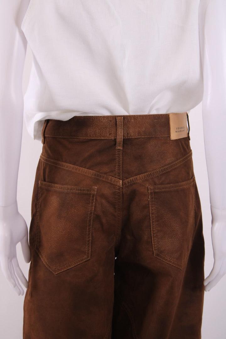 Isabel Marant Etoile Kelvina Faux Suede Jeans Brown 12