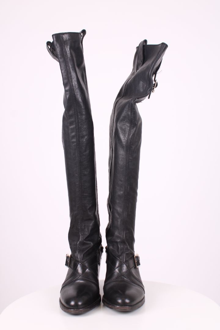 Dior Leather knee high heeled boot Black 39