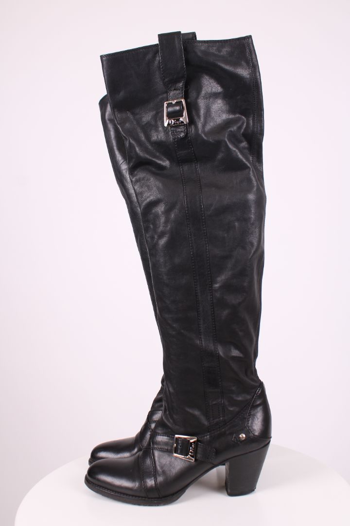 Dior Leather knee high heeled boot Black 39