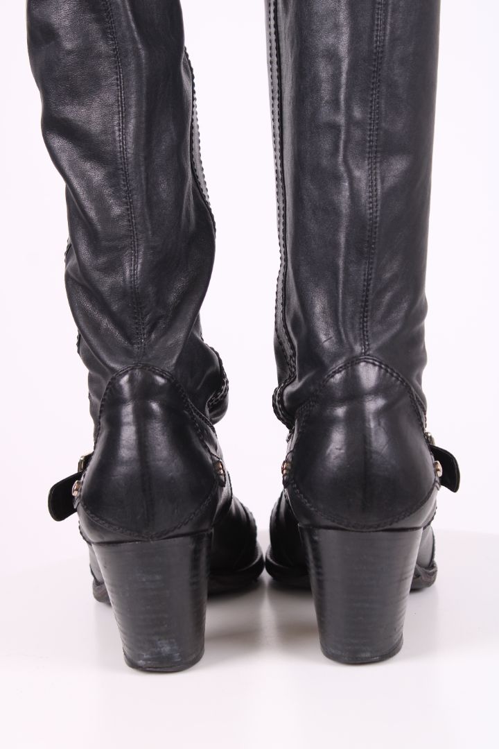 Dior Leather knee high heeled boot Black 39