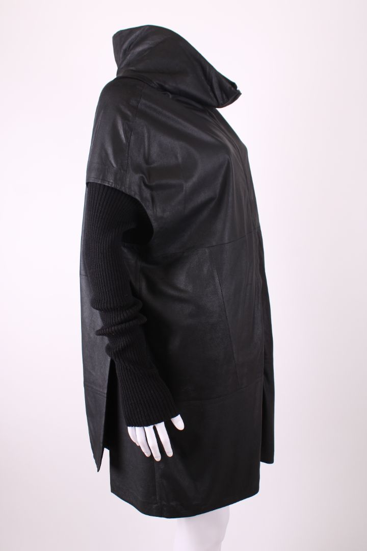 Annette Gortz L/S Leather Knitted Sleeve Jacket Black S