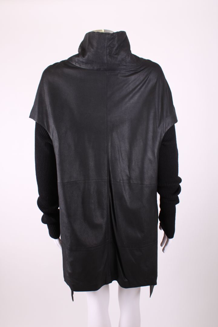 Annette Gortz L/S Leather Knitted Sleeve Jacket Black S