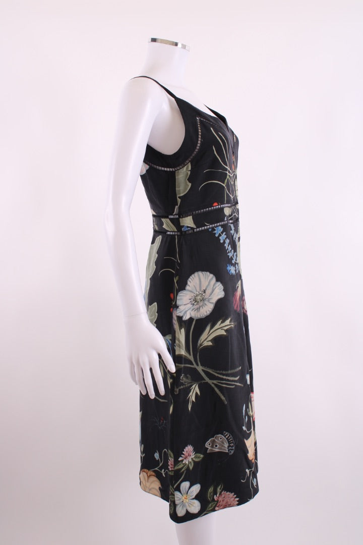 Gucci S/S Kris Knight Floral Dress Black/ Khaki 10