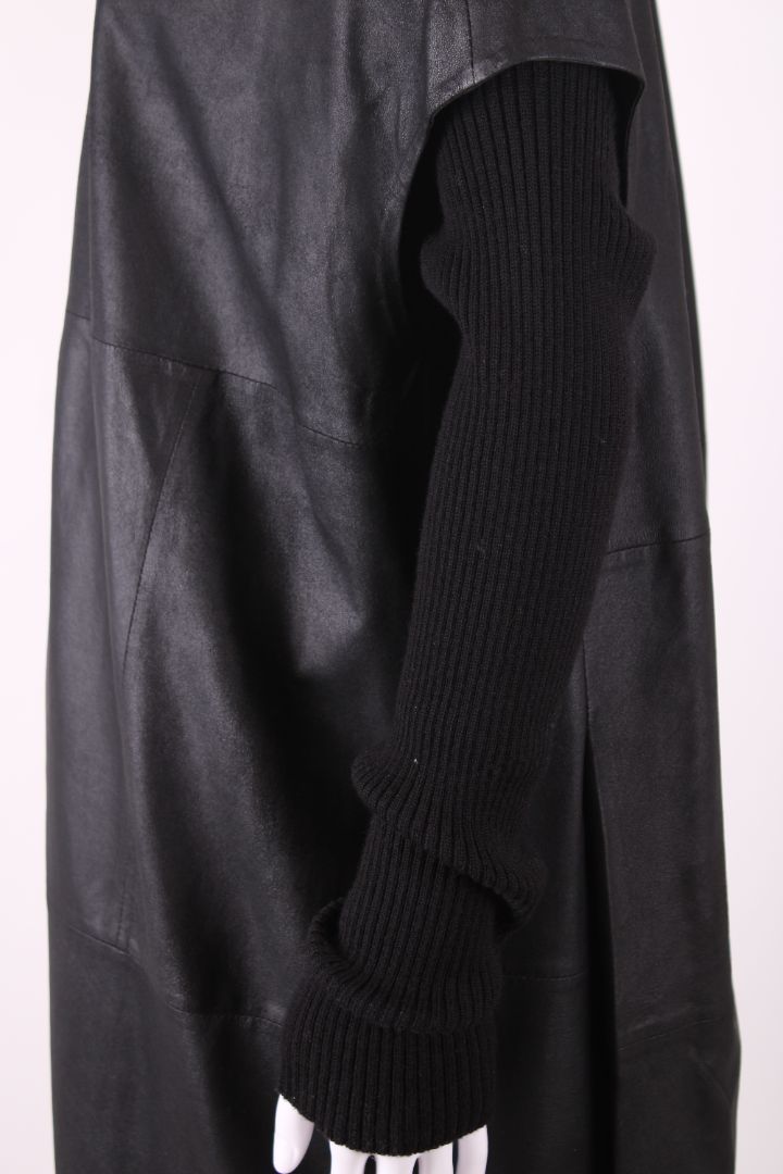 Annette Gortz L/S Leather Knitted Sleeve Jacket Black S