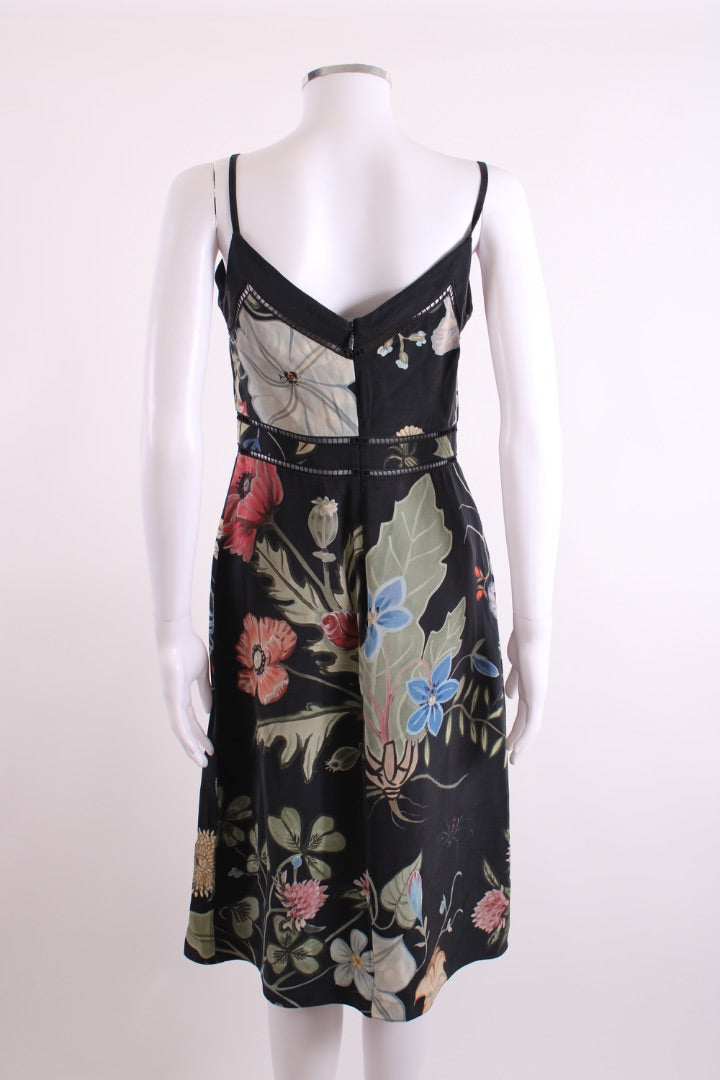 Gucci S/S Kris Knight Floral Dress Black/ Khaki 10