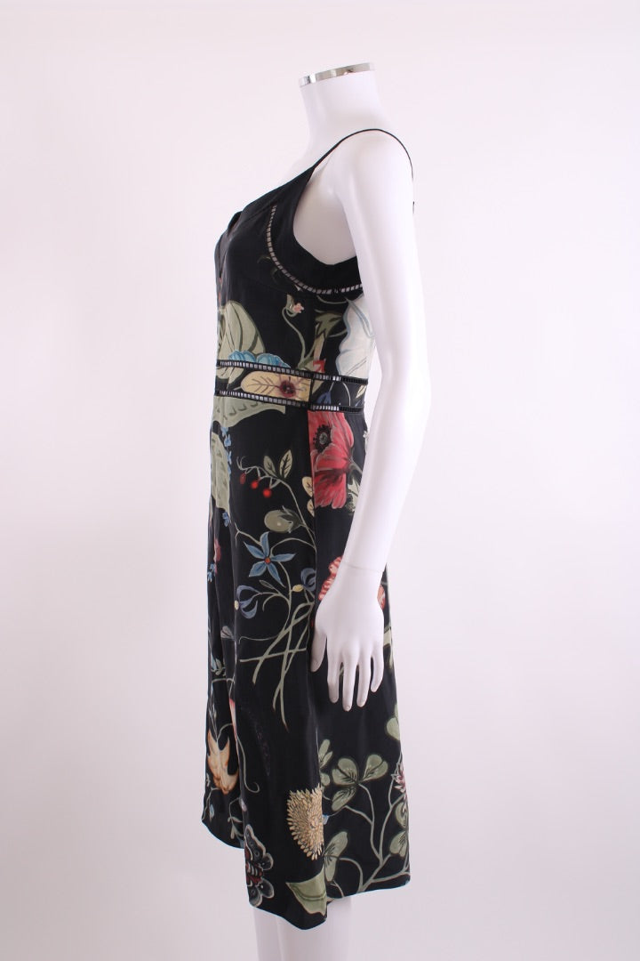 Gucci S/S Kris Knight Floral Dress Black/ Khaki 10