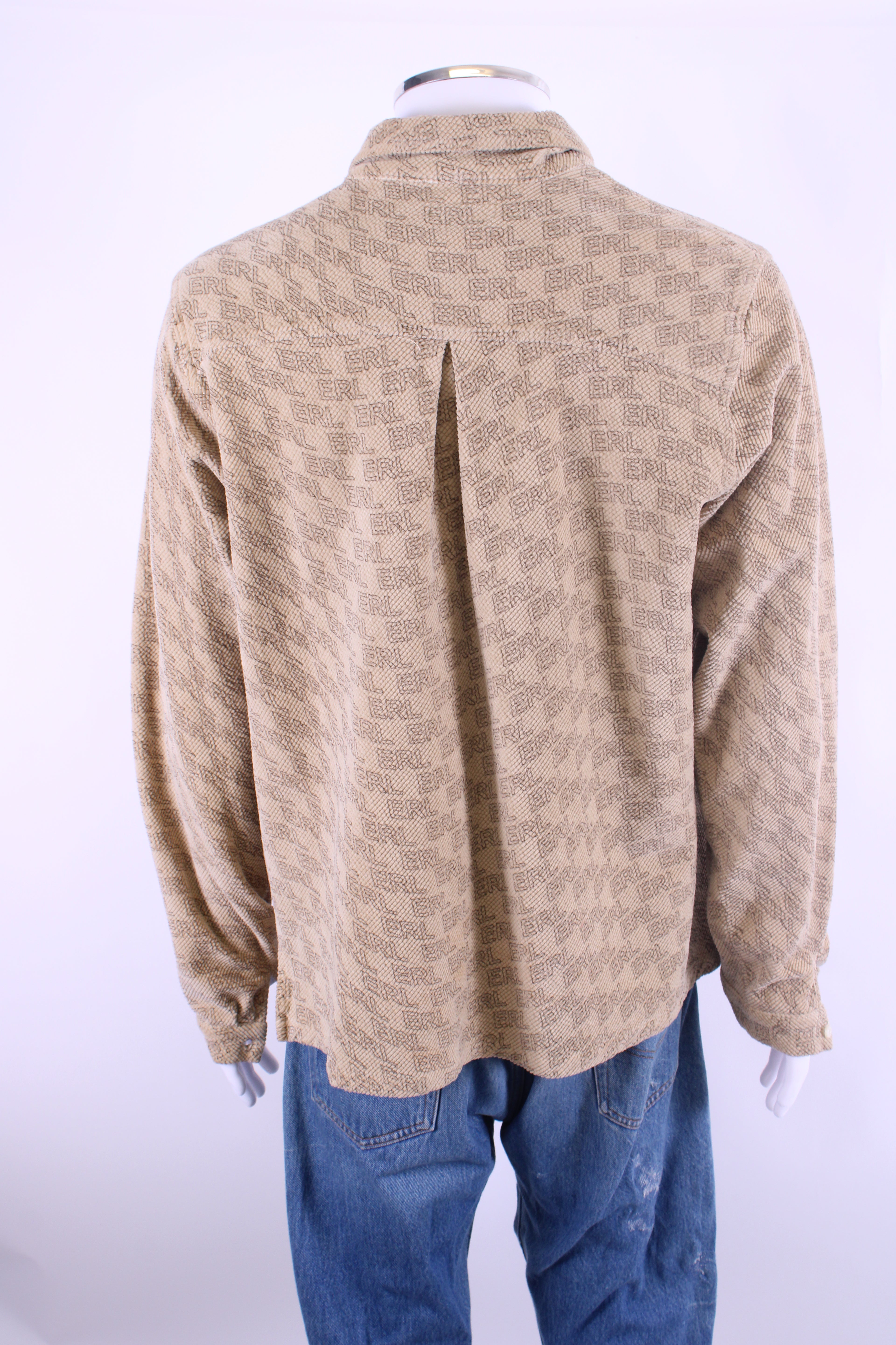 ERL Logo Print Shirt Beige XL