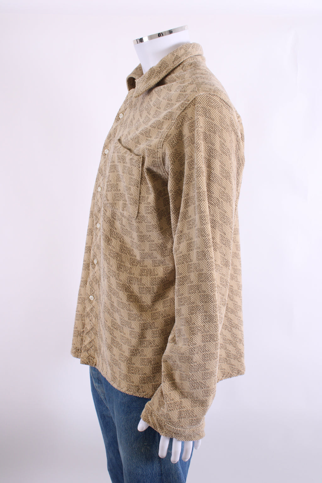 ERL Logo Print Shirt Beige XL
