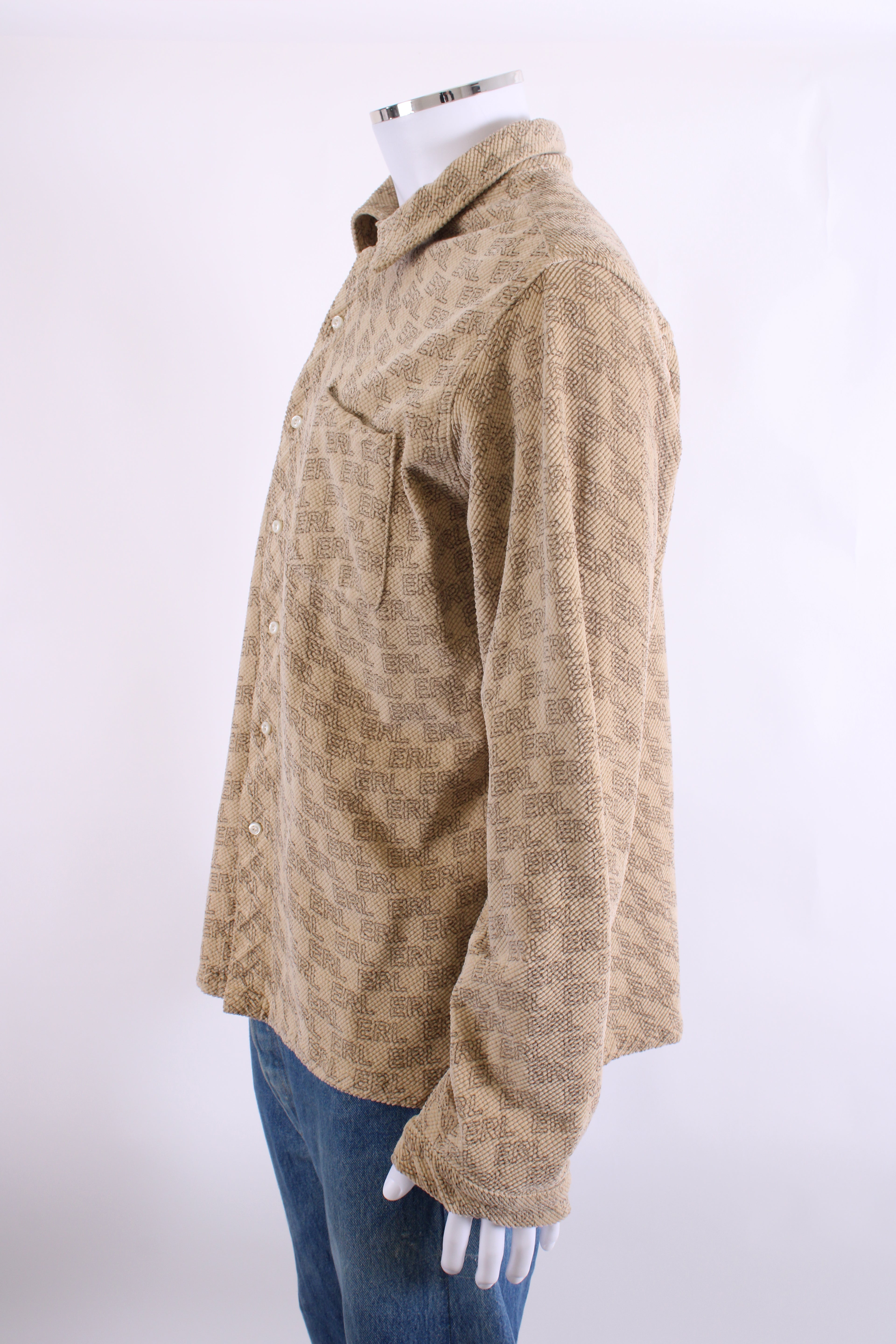 ERL Logo Print Shirt Beige XL