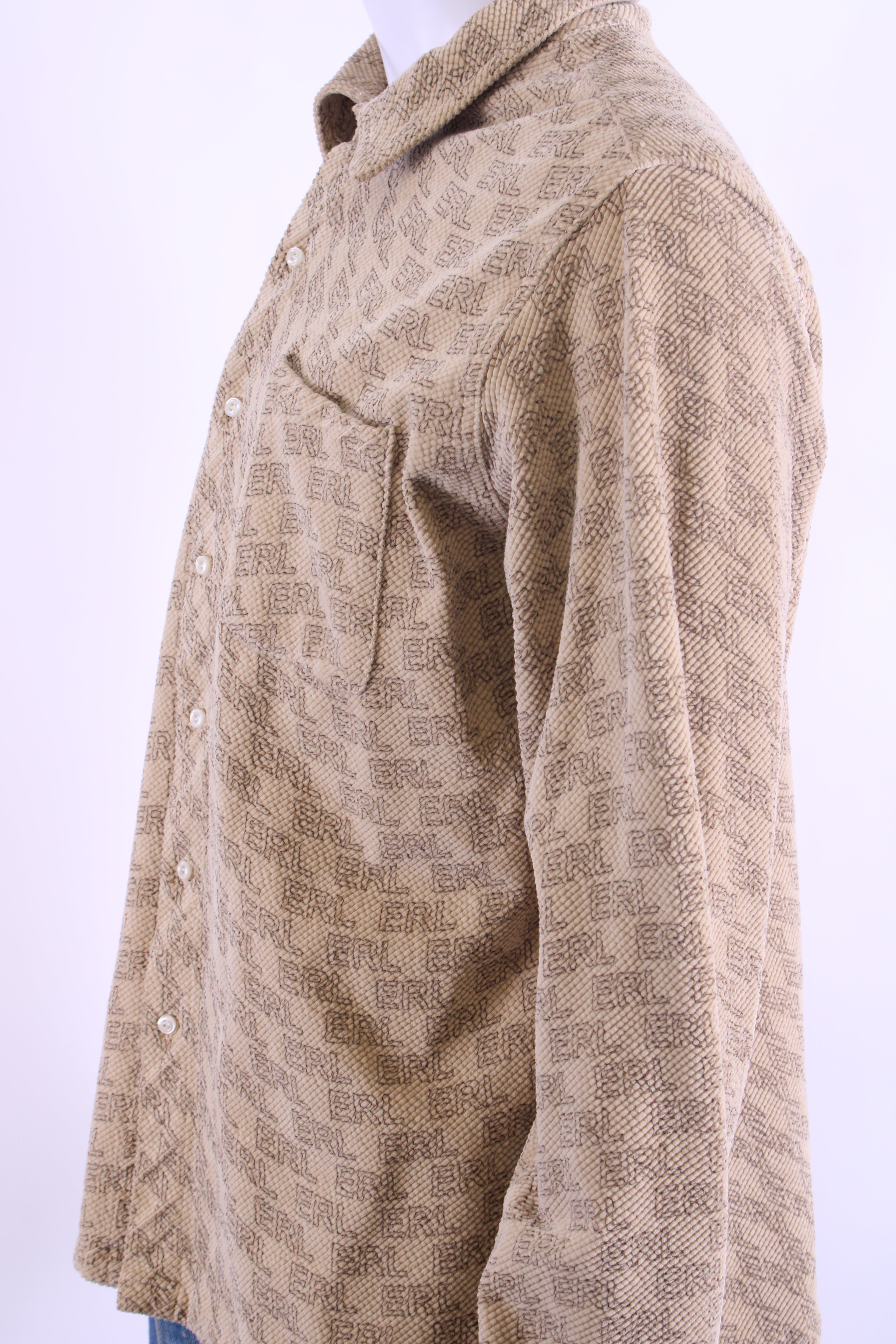 ERL Logo Print Shirt Beige XL