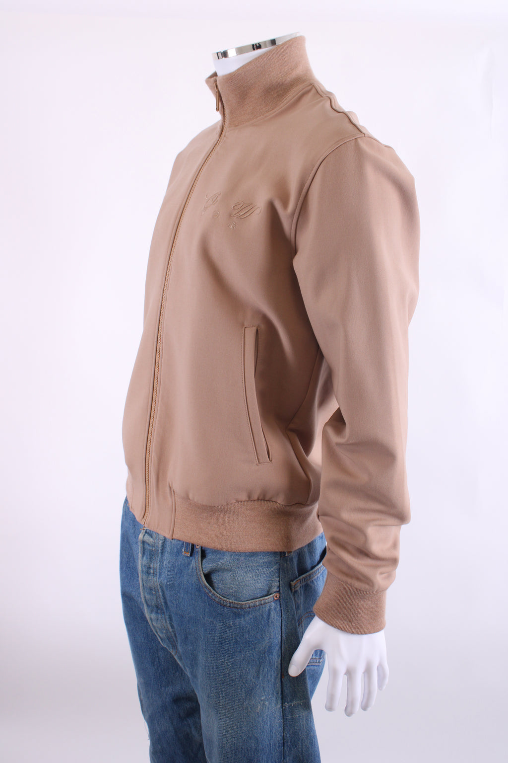 Off White Slogan Bomber Jacket Beige L