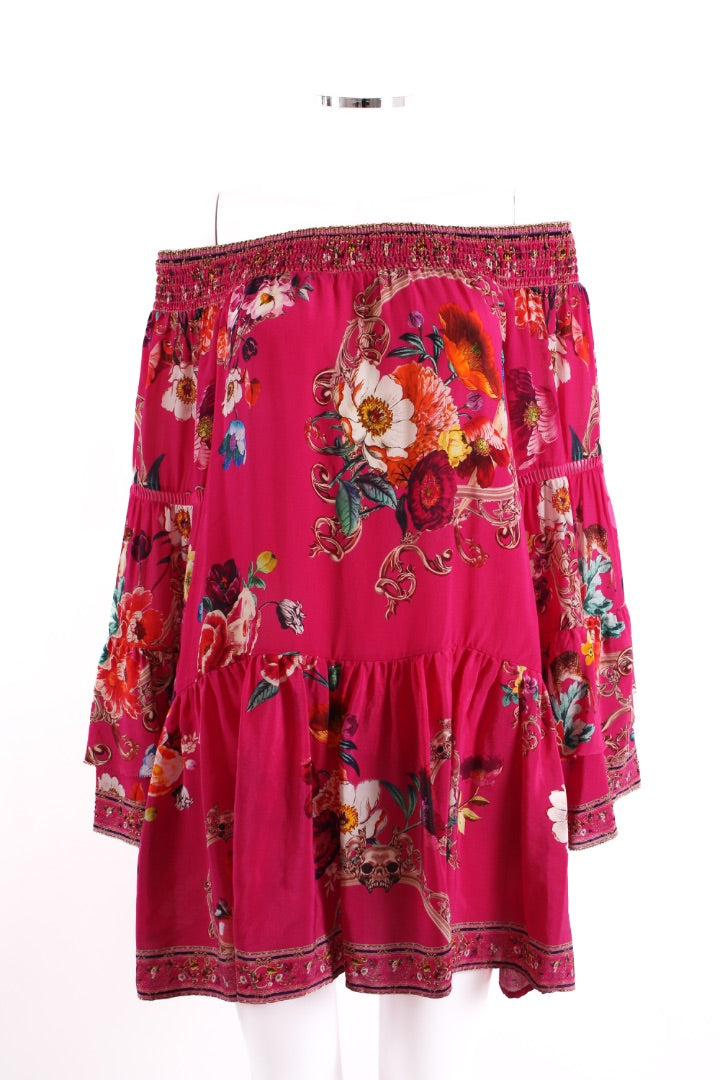 Camilla embellished beach dress pink floral L