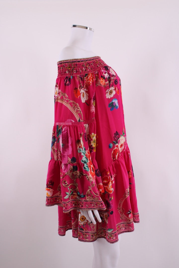 Camilla embellished beach dress pink floral L