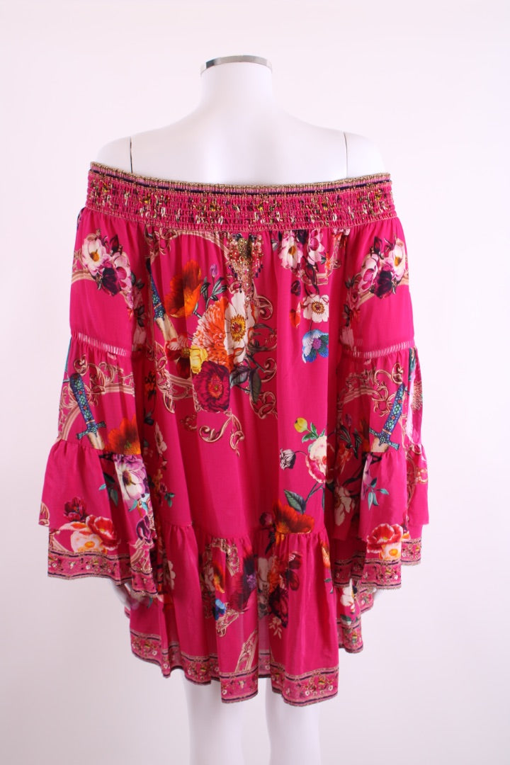 Camilla embellished beach dress pink floral L