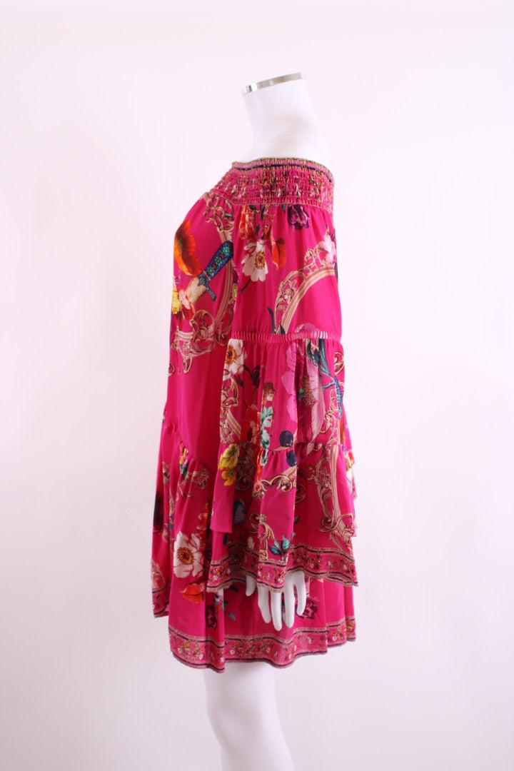 Camilla embellished beach dress pink floral L