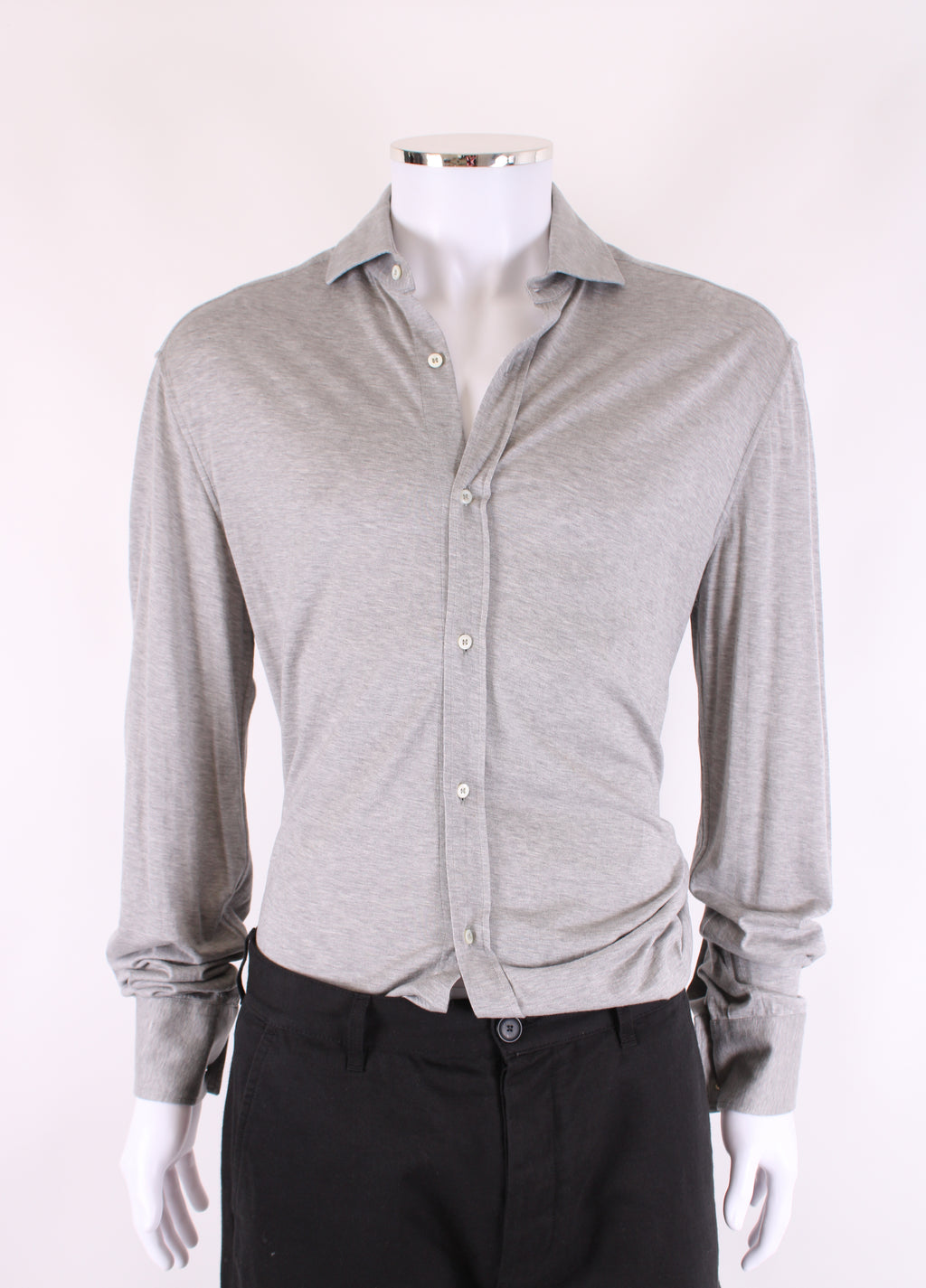 Brunello Cucinelli L/S Polo Shirt Grey XL