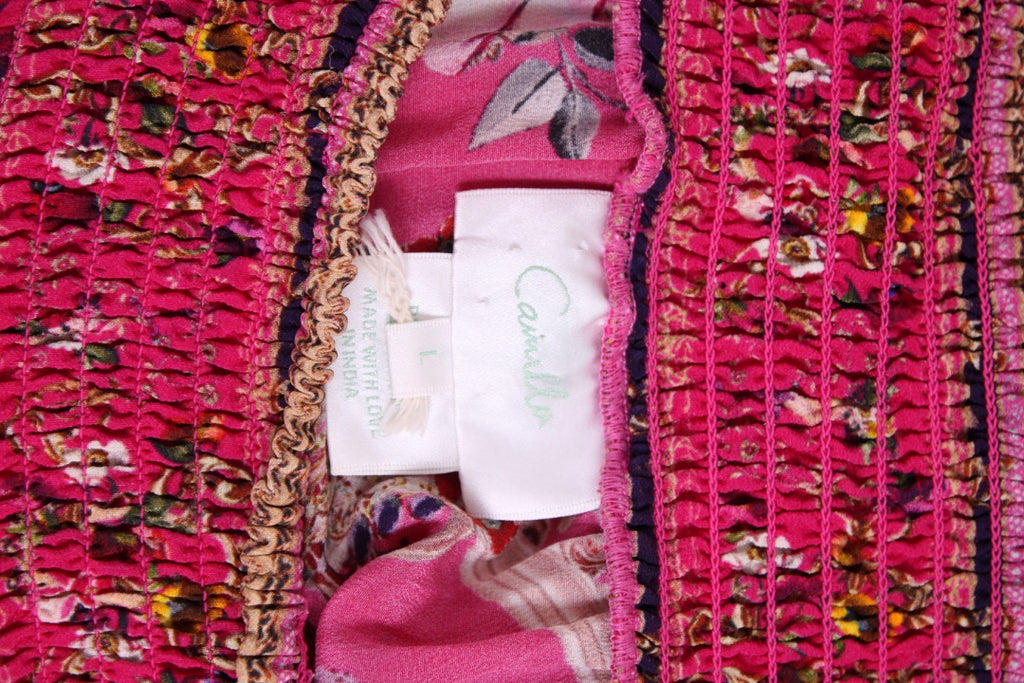 Camilla embellished beach dress pink floral L