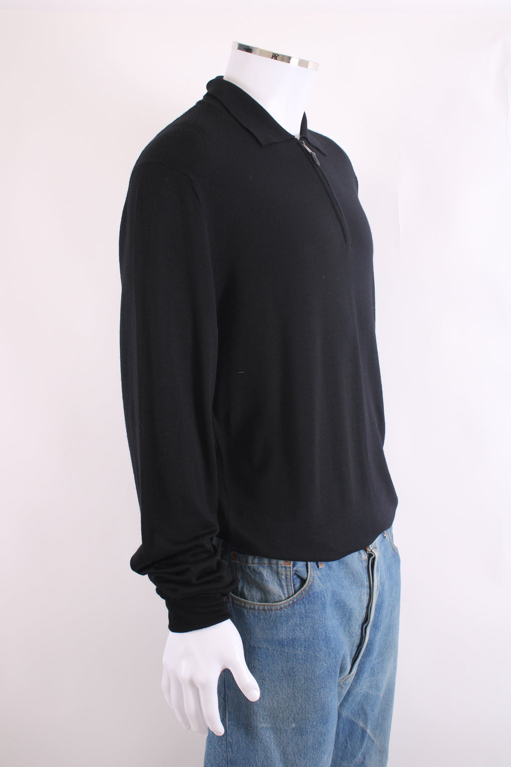 Canali L/S Half Zip Jumper Black 4XL