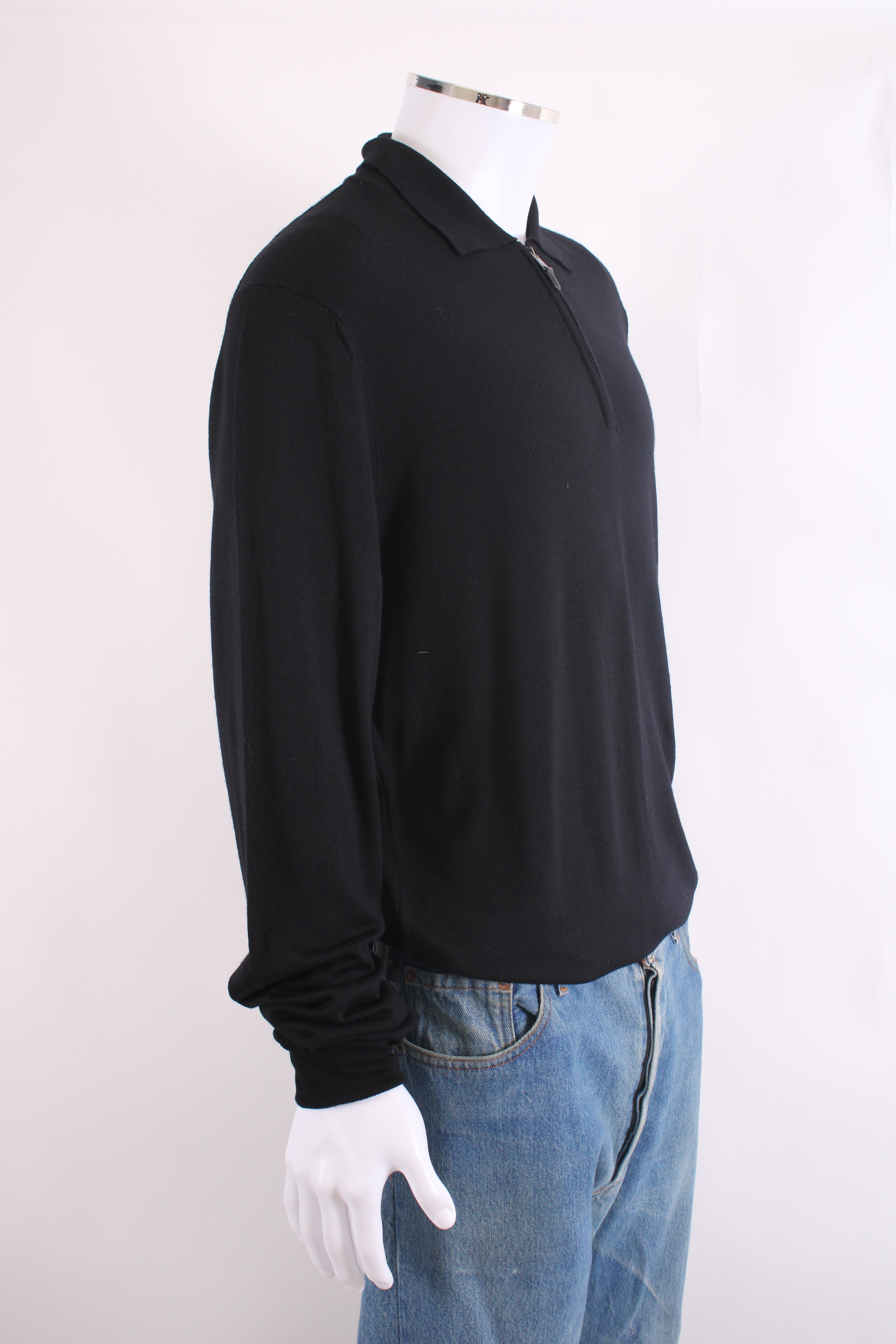 Canali L/S Half Zip Jumper Black 4XL