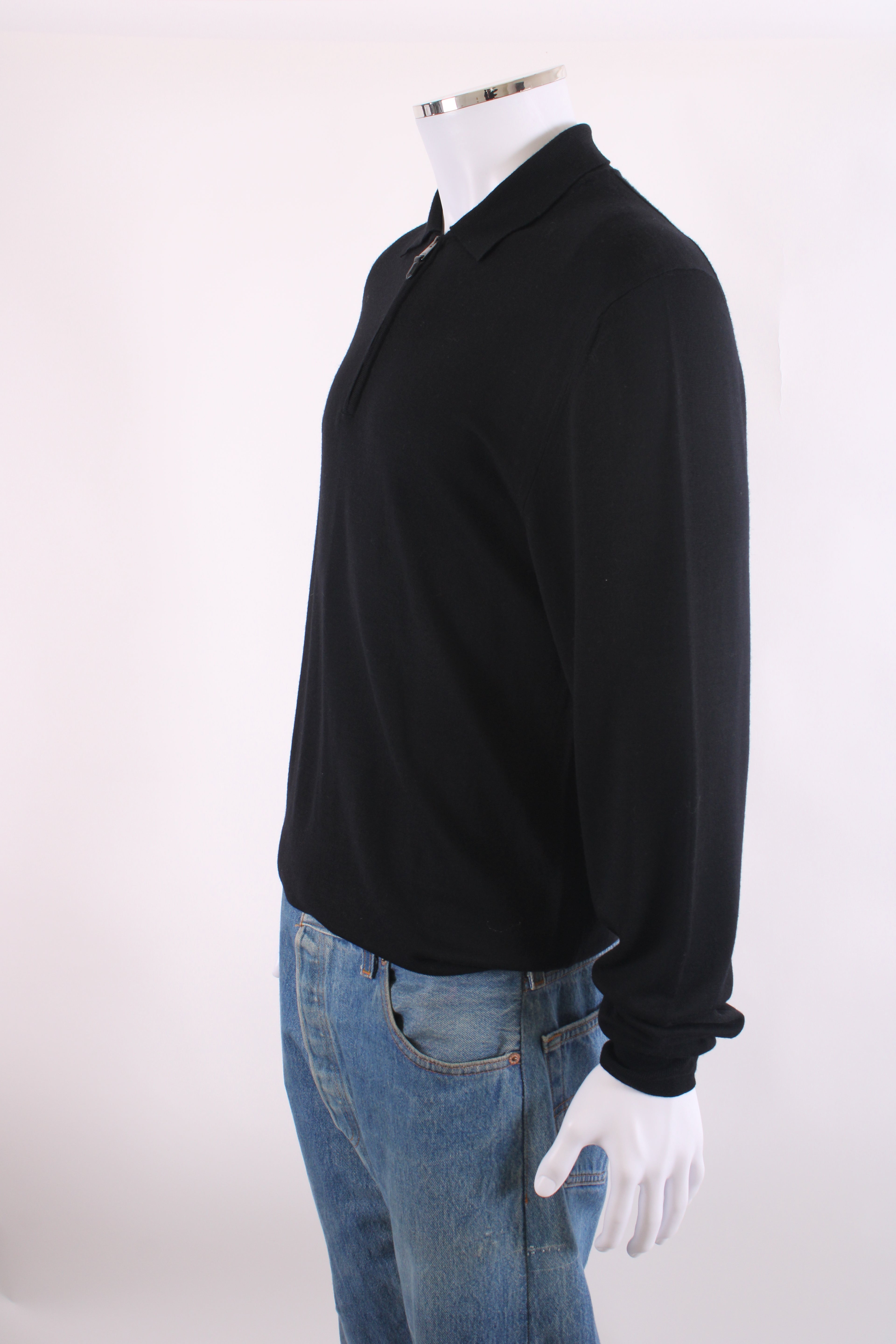 Canali L/S Half Zip Jumper Black 4XL