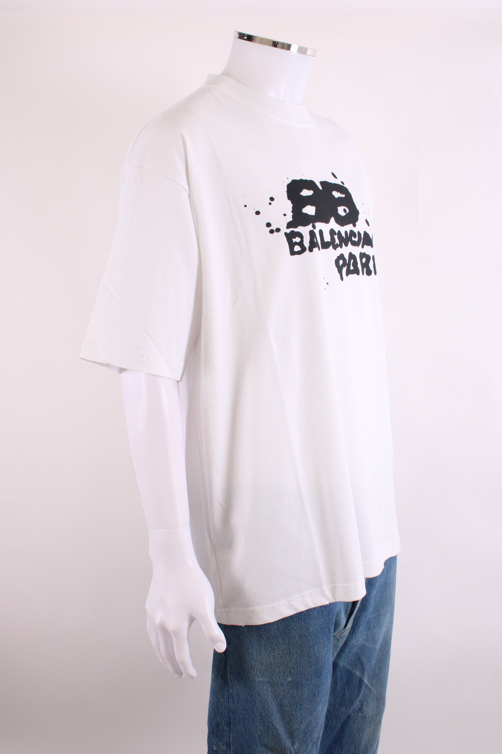 Balenciaga Graffiti Logo T-shirt White/ Black XXL