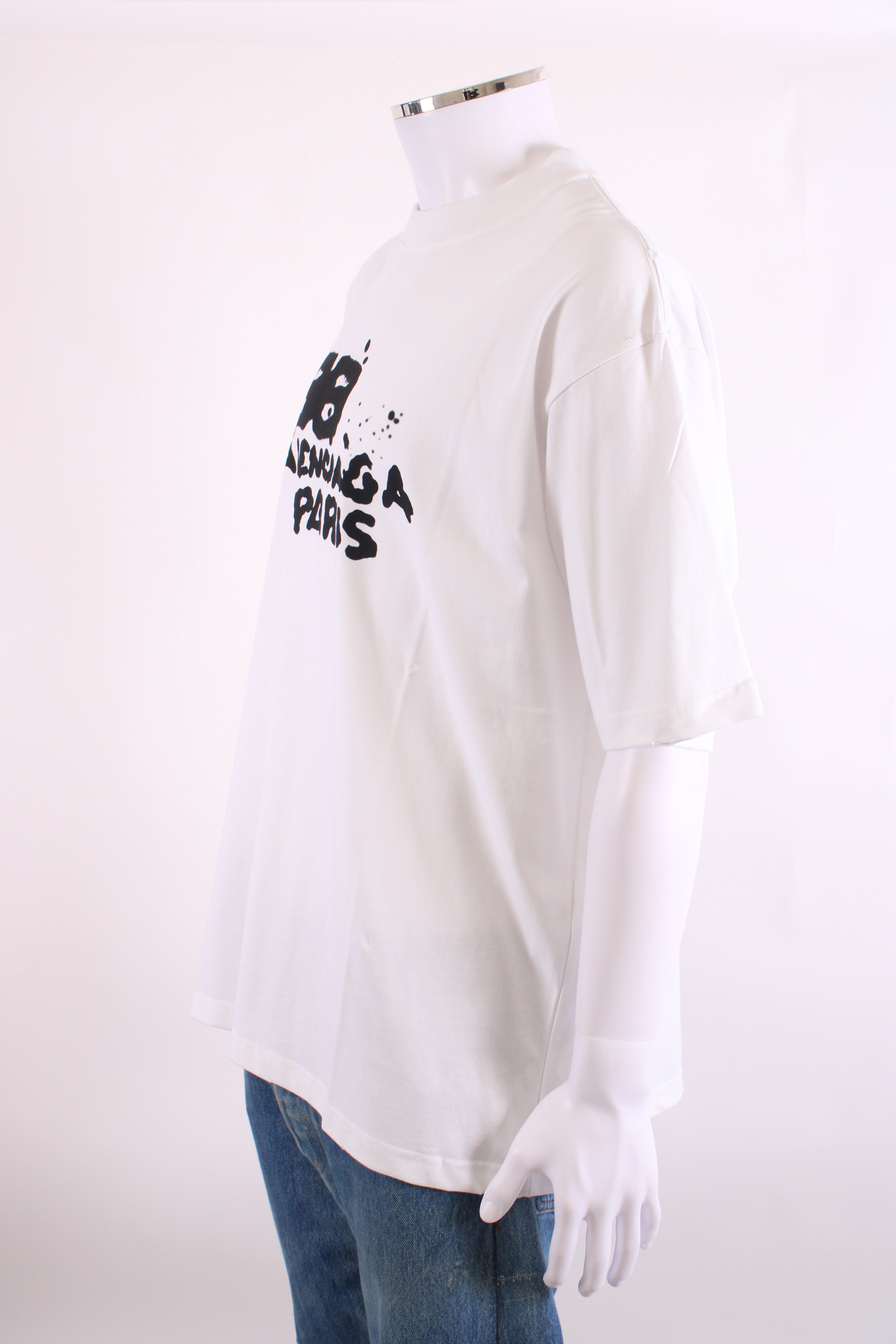 Balenciaga Graffiti Logo T-shirt White/ Black XXL