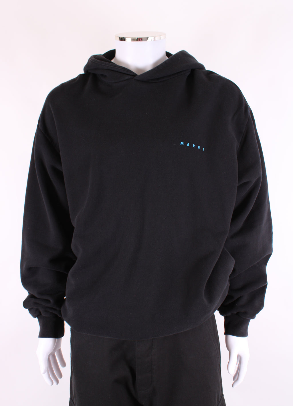 MARNI L/S Printed Back Hoodie Black/ Blue