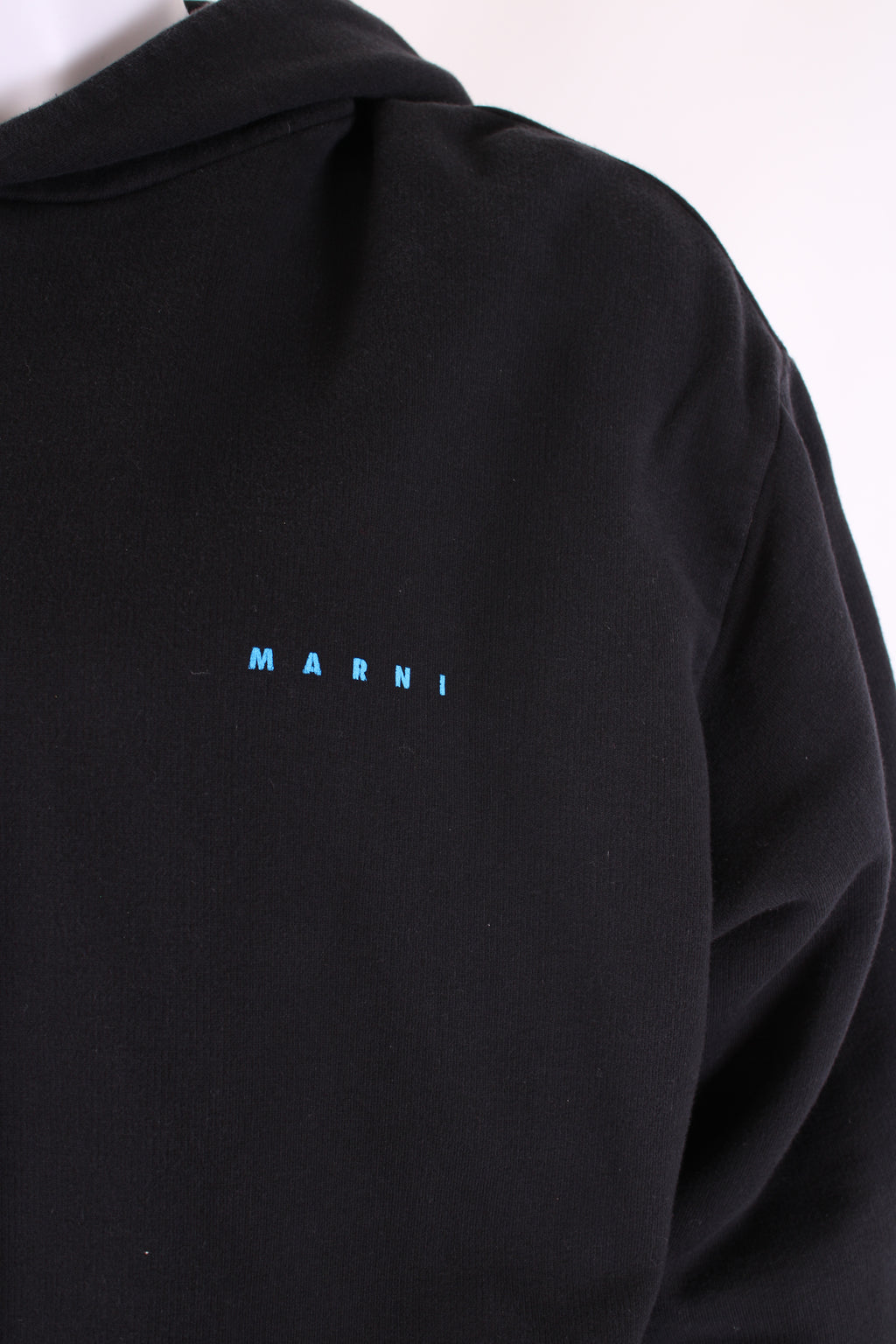 MARNI L/S Printed Back Hoodie Black/ Blue