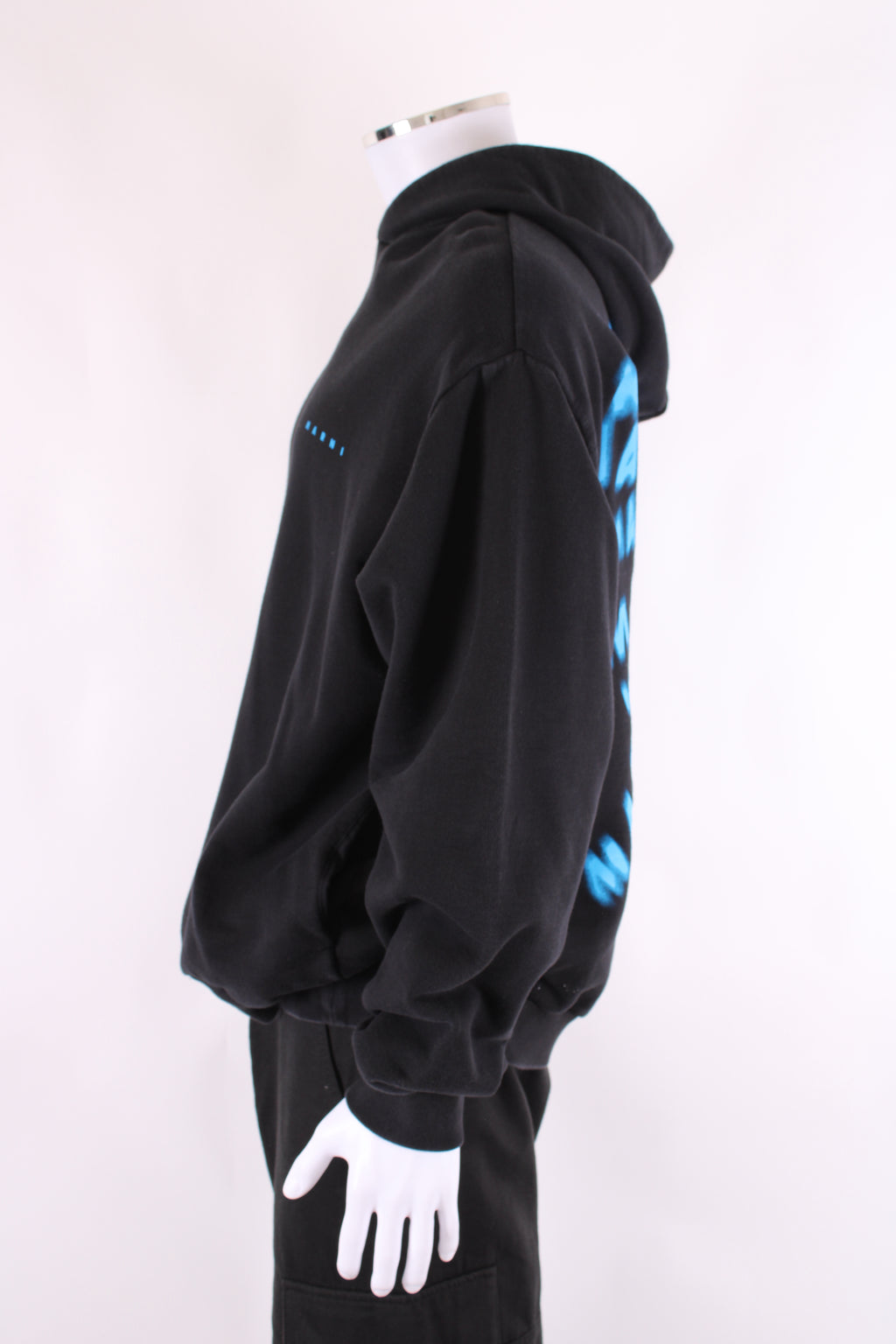 MARNI L/S Printed Back Hoodie Black/ Blue