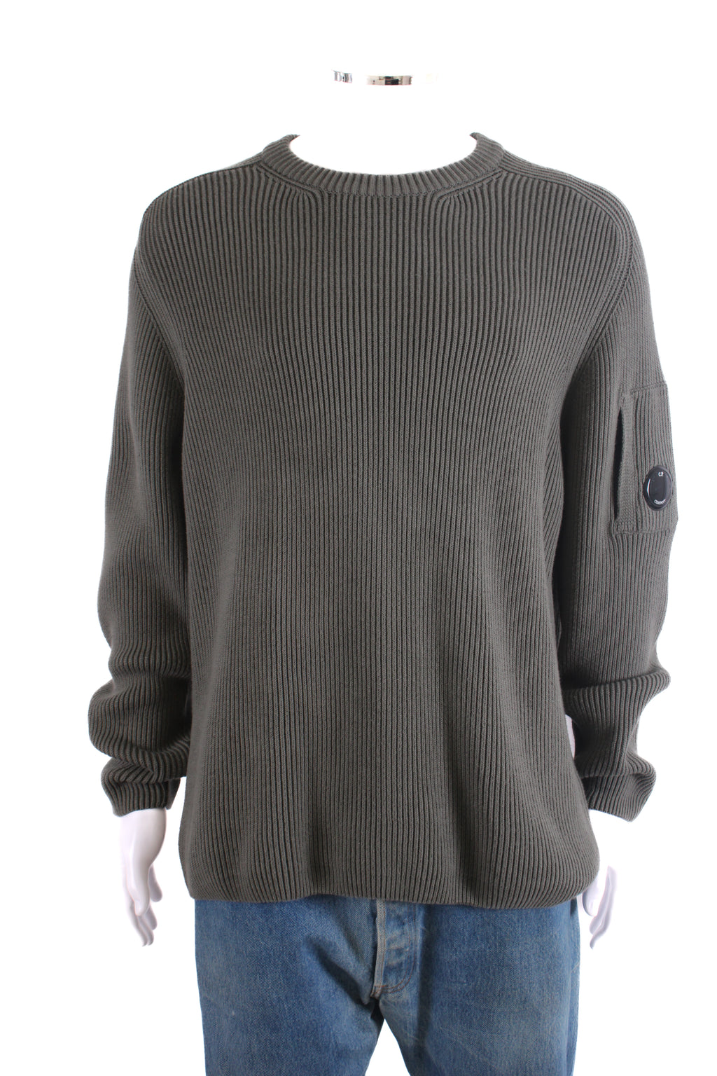 CP Company L/S Ribbed Knit Jumper Khaki XXL