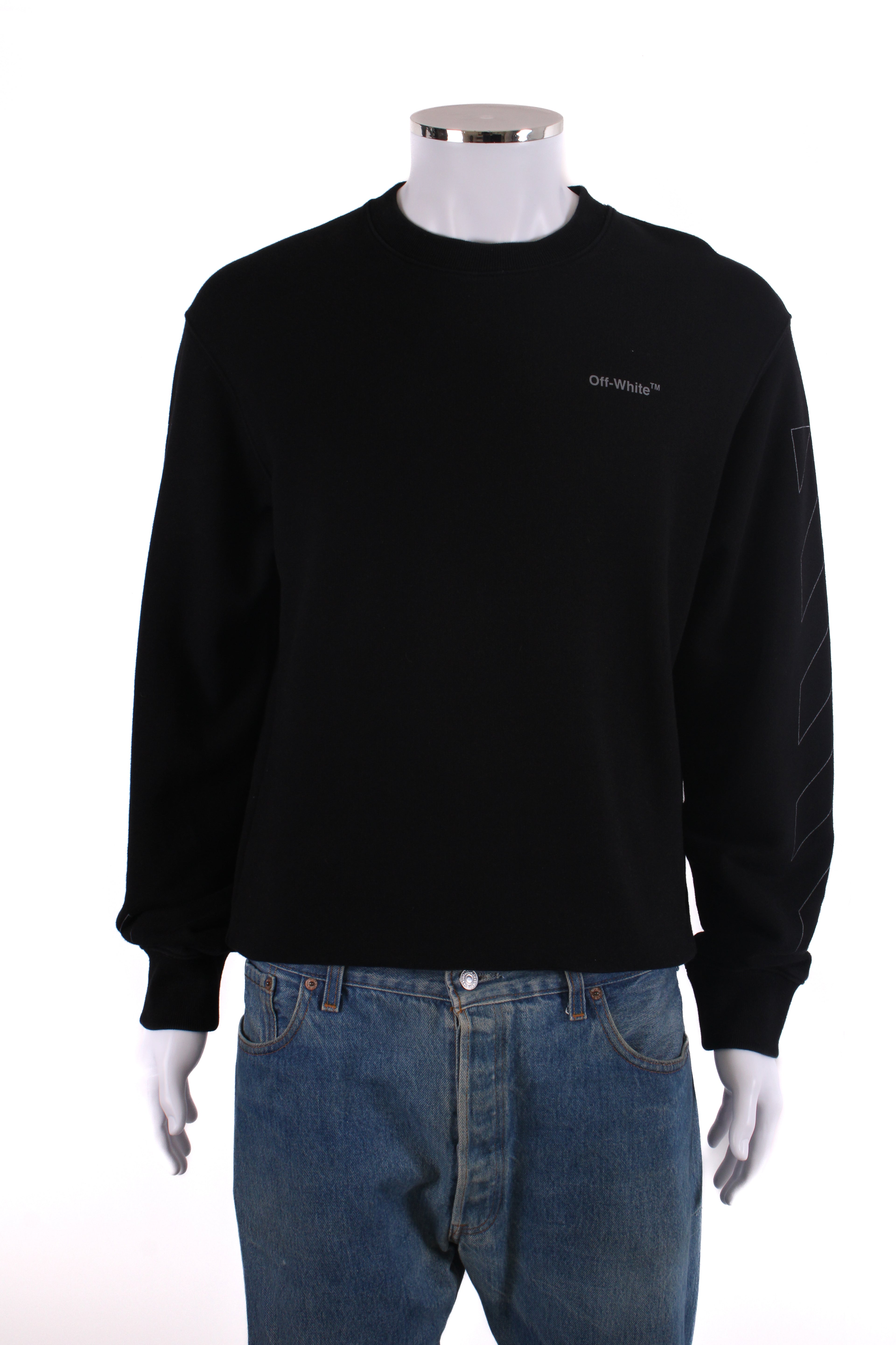 Off White Logo Sleeve Sweatshirt Black M