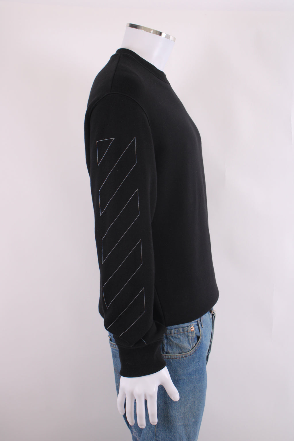 Off White Logo Sleeve Sweatshirt Black M