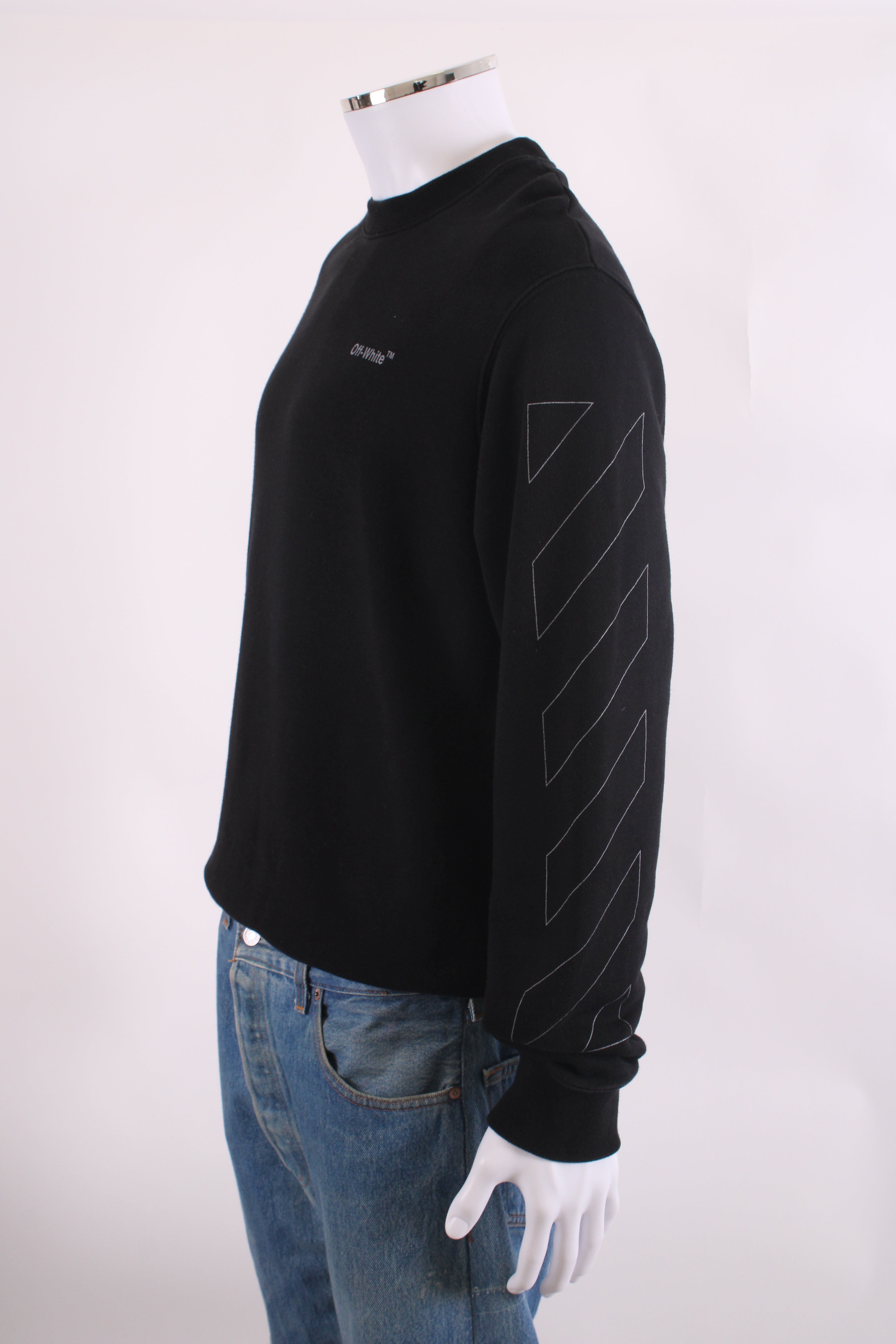 Off White Logo Sleeve Sweatshirt Black M