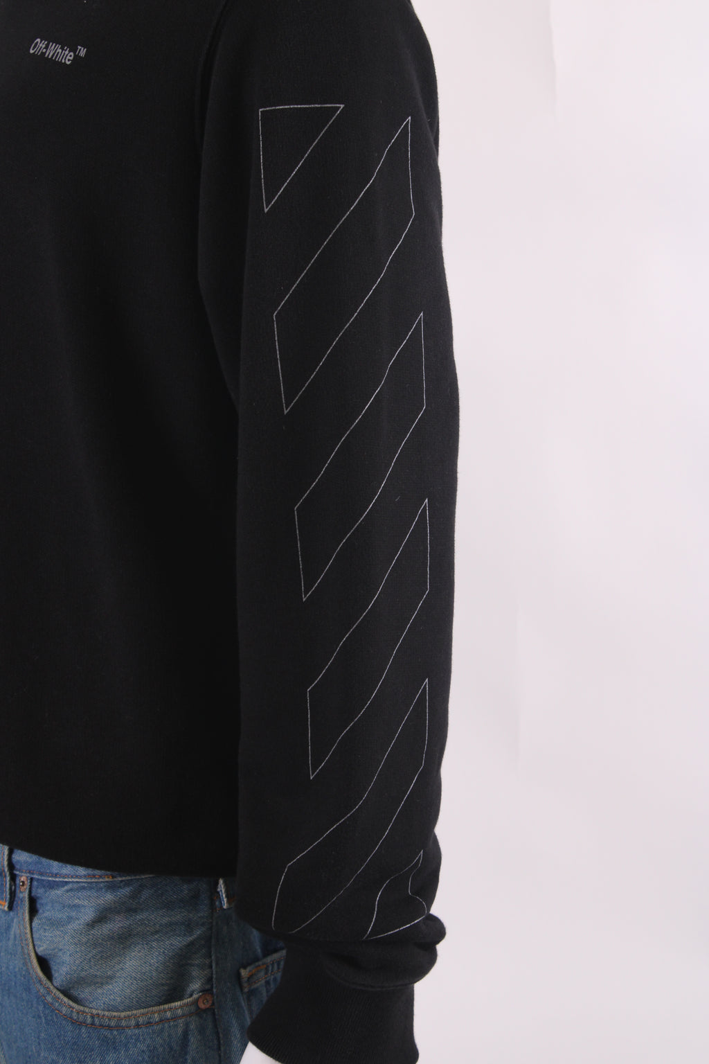 Off White Logo Sleeve Sweatshirt Black M