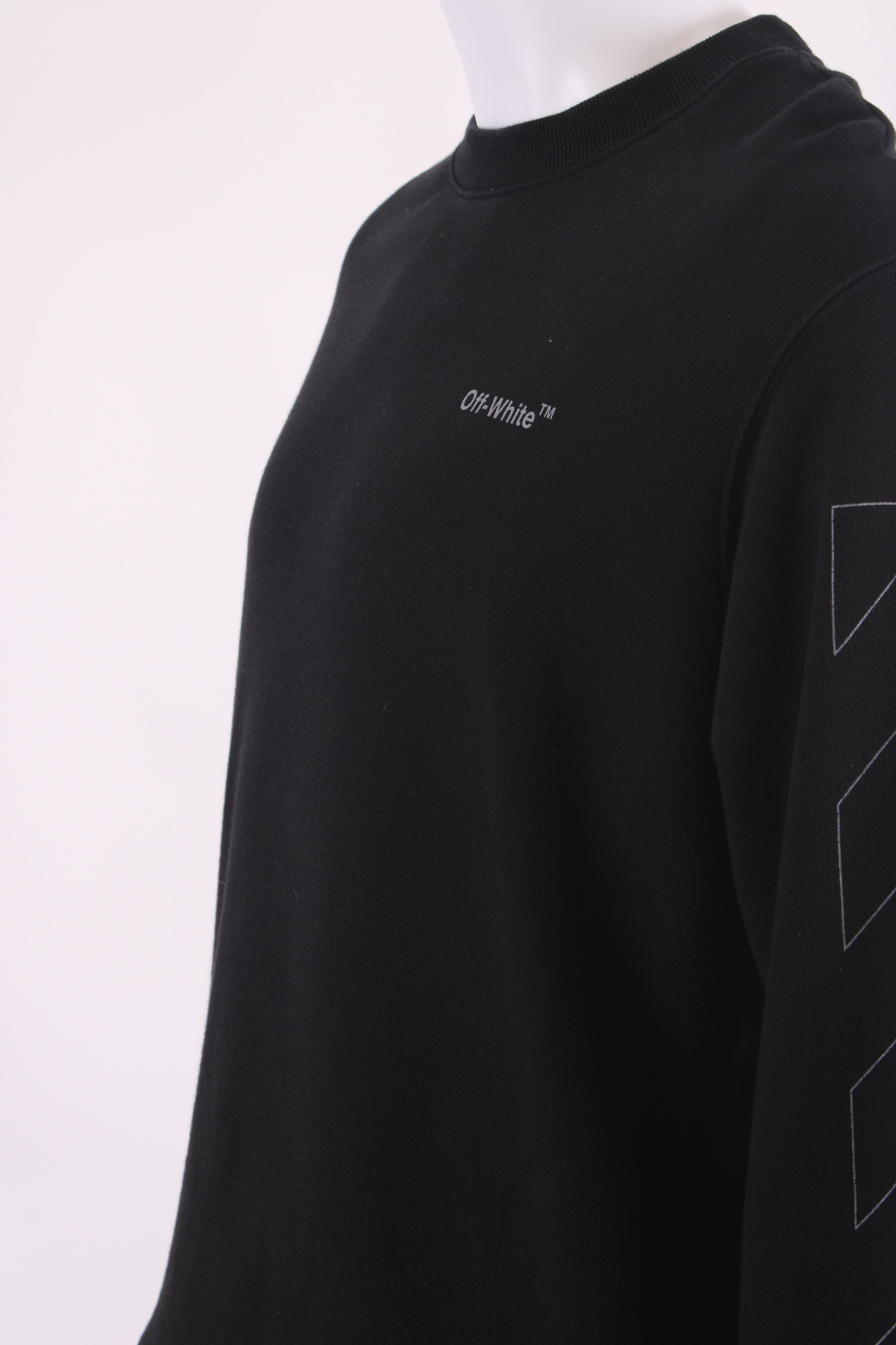 Off White Logo Sleeve Sweatshirt Black M